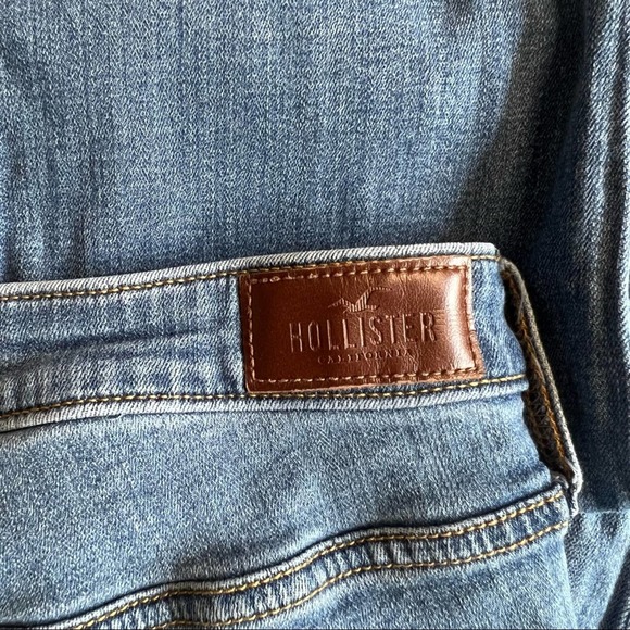 Hollister High Rise Slim Straight Distressed Denim Jeans Sz 7 - Picture 4 of 4